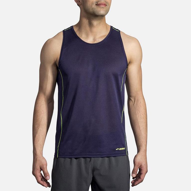 Brooks Ghost Running Tank Top - Men's - Blue (54682-IONJ)